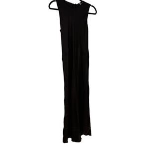 NWT Zara Black Satin Sleeveless Maxi Dress Size Small